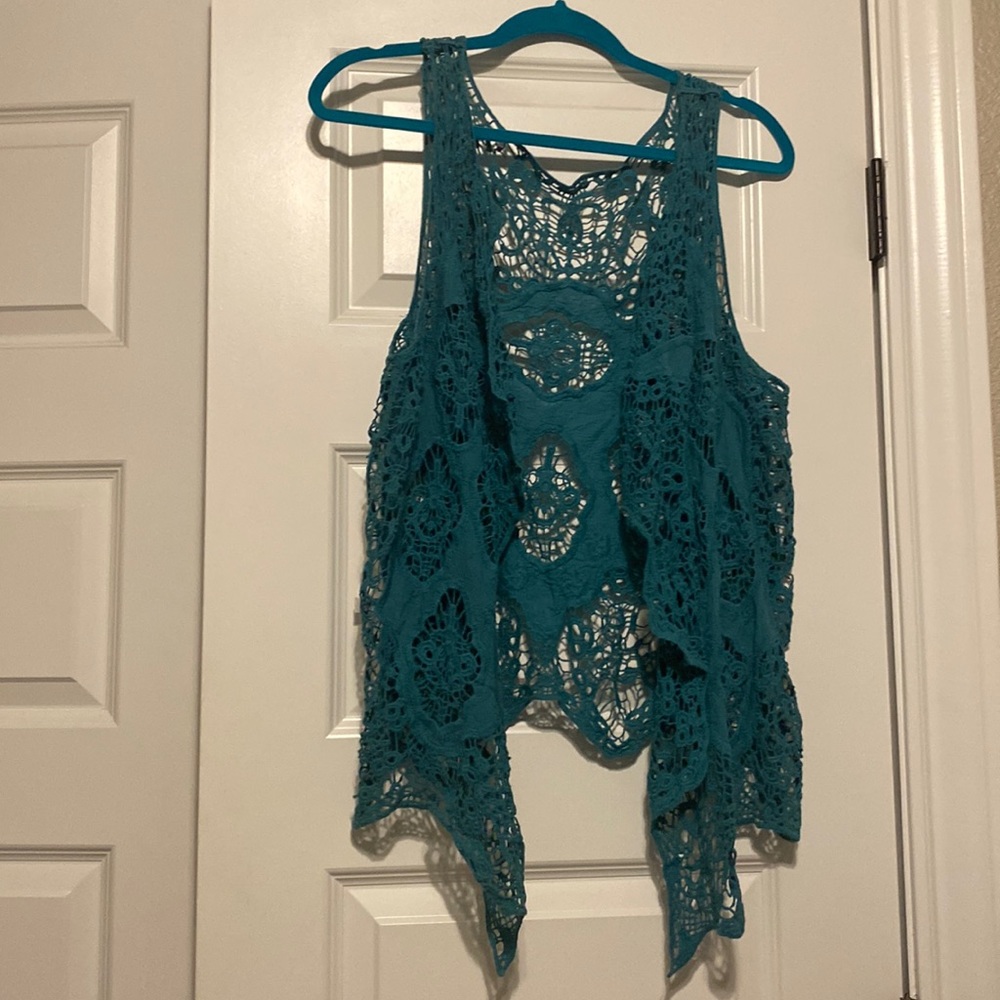 Lace hippie vest outerwear size medium to large
